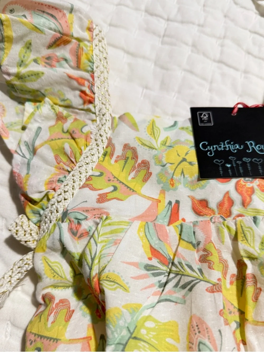 CUTE Floral babydoll dress with ruffles 24 month NWT